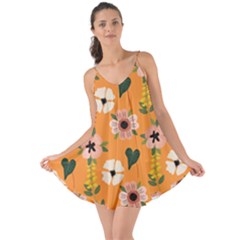 Flower Orange Pattern Floral Love The Sun Cover Up by Dutashop