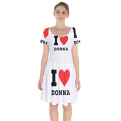 I Love Donna Short Sleeve Bardot Dress by ilovewhateva