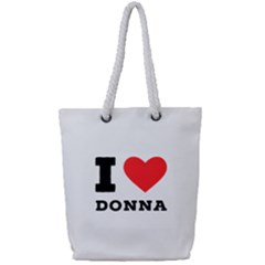 I Love Donna Full Print Rope Handle Tote (small) by ilovewhateva