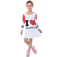 I Love Michelle Kids  Long Sleeve Velvet Dress by ilovewhateva