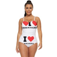 I Love Amanda Retro Full Coverage Swimsuit by ilovewhateva