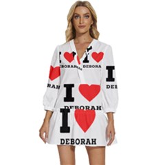 I Love Deborah V-neck Placket Mini Dress by ilovewhateva