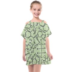 Multicolored Chemical Bond Illustration Chemistry Formula Science Kids  One Piece Chiffon Dress by Jancukart