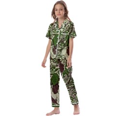 Texture Ornament Pattern Seamless Paisley Kids  Satin Short Sleeve Pajamas Set by Jancukart