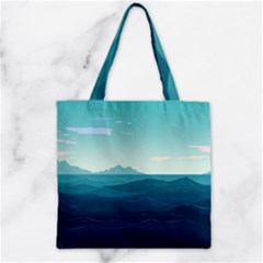 Ai Generated Ocean Waves Sea Water Nautical Zipper Grocery Tote Bag by Pakemis