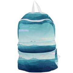 Ai Generated Ocean Waves Sea Water Nautical Foldable Lightweight Backpack by Pakemis