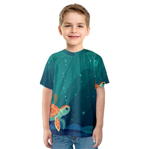 Ai Generated Ocean Sea Fish Aquatic Water Nature 5 Kids  Sport Mesh Tee by Pakemis