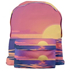 Sunset Ocean Beach Water Tropical Island Vacation Giant Full Print Backpack by Pakemis