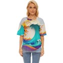 Tsunami Tidal Wave Wave Minimalist Ocean Sea 3 Oversized Basic Tee View1