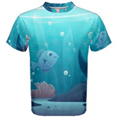 Ai Generated Ocean Sea Fish Aquatic Water Nature 4 Men s Cotton Tee by Pakemis