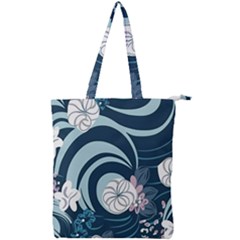 Flowers Pattern Floral Ocean Abstract Digital Art Double Zip Up Tote Bag by Pakemis