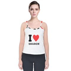 I Love Sharon Velvet Spaghetti Strap Top by ilovewhateva