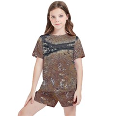 Rustic Charm Abstract Print Kids  Tee And Sports Shorts Set by dflcprintsclothing