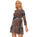 Rustic Charm Abstract Print Long Sleeve Babydoll Dress View2