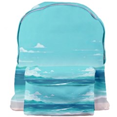 Ai Generated Ocean Waves Sea Water Anime Giant Full Print Backpack by Pakemis