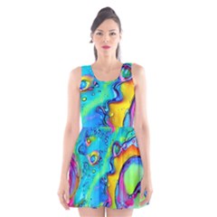 Marble Art Pattern Scoop Neck Skater Dress by GardenOfOphir