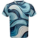 Pattern Ocean Waves Arctic Ocean Blue Nature Sea Men s Cotton Tee View1