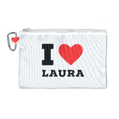 I Love Laura Canvas Cosmetic Bag (large) by ilovewhateva