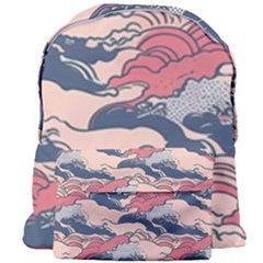 Waves Ocean Sea Water Pattern Rough Seas Giant Full Print Backpack by Pakemis