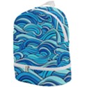 Pattern Ocean Waves Blue Nature Sea Abstract Zip Bottom Backpack View1