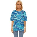 Pattern Ocean Waves Blue Nature Sea Abstract Oversized Basic Tee View1