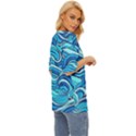 Pattern Ocean Waves Blue Nature Sea Abstract Oversized Basic Tee View3