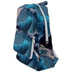 Tsunami Waves Ocean Sea Water Rough Seas 2 Travelers  Backpack by Pakemis