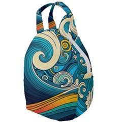 Waves Wave Ocean Sea Abstract Whimsical Abstract Art Travel Backpacks by Pakemis