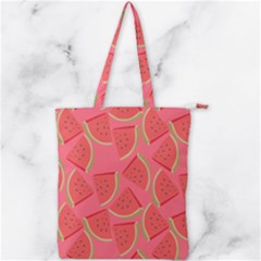 Watermelon Background Watermelon Wallpaper Double Zip Up Tote Bag by Wegoenart