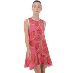 Watermelon Background Watermelon Wallpaper Frill Swing Dress by Wegoenart