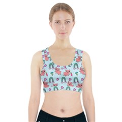 Pigs Pattern Art Design Drawing Sketch Wallpaper Sports Bra With Pocket by Wegoenart