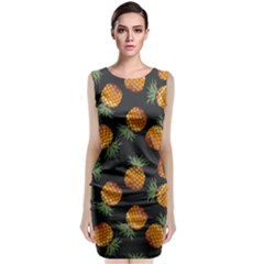 Pineapple Background Pineapple Pattern Classic Sleeveless Midi Dress by Wegoenart