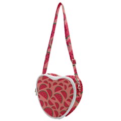 Watermelon Red Food Fruit Healthy Summer Fresh Heart Shoulder Bag by Wegoenart