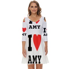 I Love Amy Shoulder Cut Out Zip Up Dress by ilovewhateva