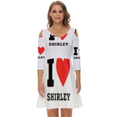 I Love Shirley Shoulder Cut Out Zip Up Dress by ilovewhateva