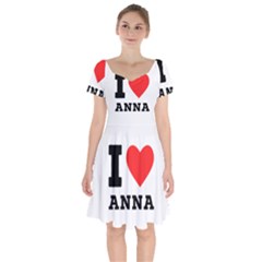 I Love Anna Short Sleeve Bardot Dress by ilovewhateva