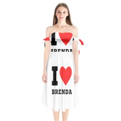 I Love Brenda Shoulder Tie Bardot Midi Dress by ilovewhateva