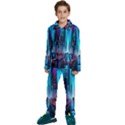 City People Cyberpunk Kids  Long Sleeve Velvet Pajamas Set View1