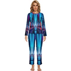 City People Cyberpunk Womens  Long Sleeve Lightweight Pajamas Set by Jancukart