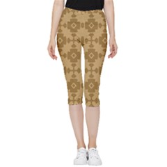 Pattern 5 Inside Out Lightweight Velour Capri Leggings  by GardenOfOphir