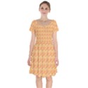 Peach Leafs Short Sleeve Bardot Dress View1