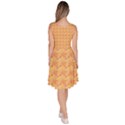 Peach Leafs Knee Length Skater Dress With Pockets View4