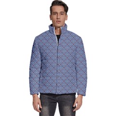 Blue Diamonds Men s Puffer Bubble Jacket Coat by Sparkle