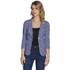 Blue Diamonds Women s One-button 3/4 Sleeve Short Jacket by Sparkle