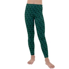 Green Pattern Kids  Lightweight Velour Leggings by Sparkle