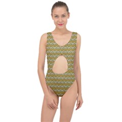 Pattern Center Cut Out Swimsuit by Sparkle