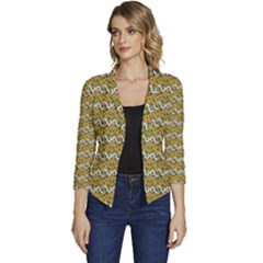 Pattern Women s Casual 3/4 Sleeve Spring Jacket by Sparkle