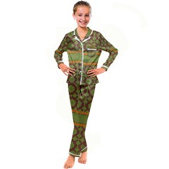 Pattern 29 Kid s Satin Long Sleeve Pajamas Set by GardenOfOphir