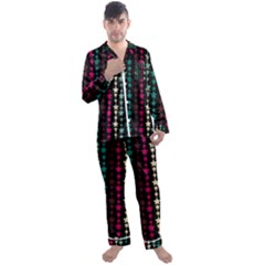 Pattern 48 Men s Long Sleeve Satin Pajamas Set by GardenOfOphir