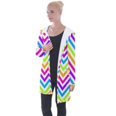 Bright Chevron Longline Hooded Cardigan by GardenOfOphir